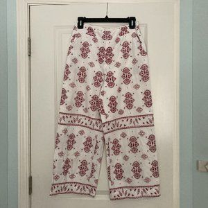 ett twa -- red and white wide leg pants